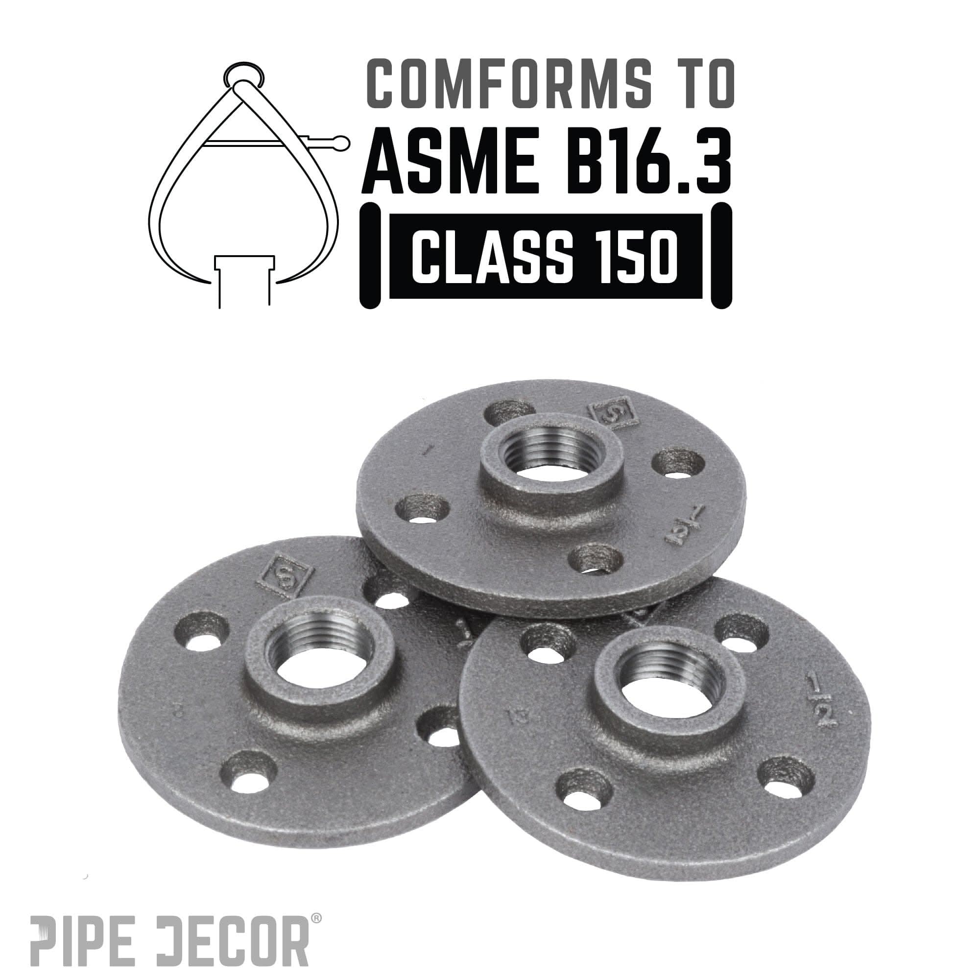 1/2 in. Black Floor Flange