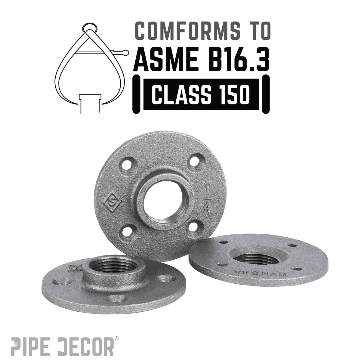 1/4 in. Black Floor Flange