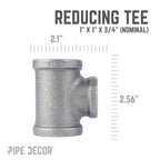 1 in. x 1 in. x 3/4 in. Black Reducing Tee