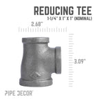 1 1/4 in. x 1 in. x 1 in. Black Reducing Tee