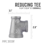 1 1/4 in. x 3/4 in. x 1 in. Black Reducing Tee