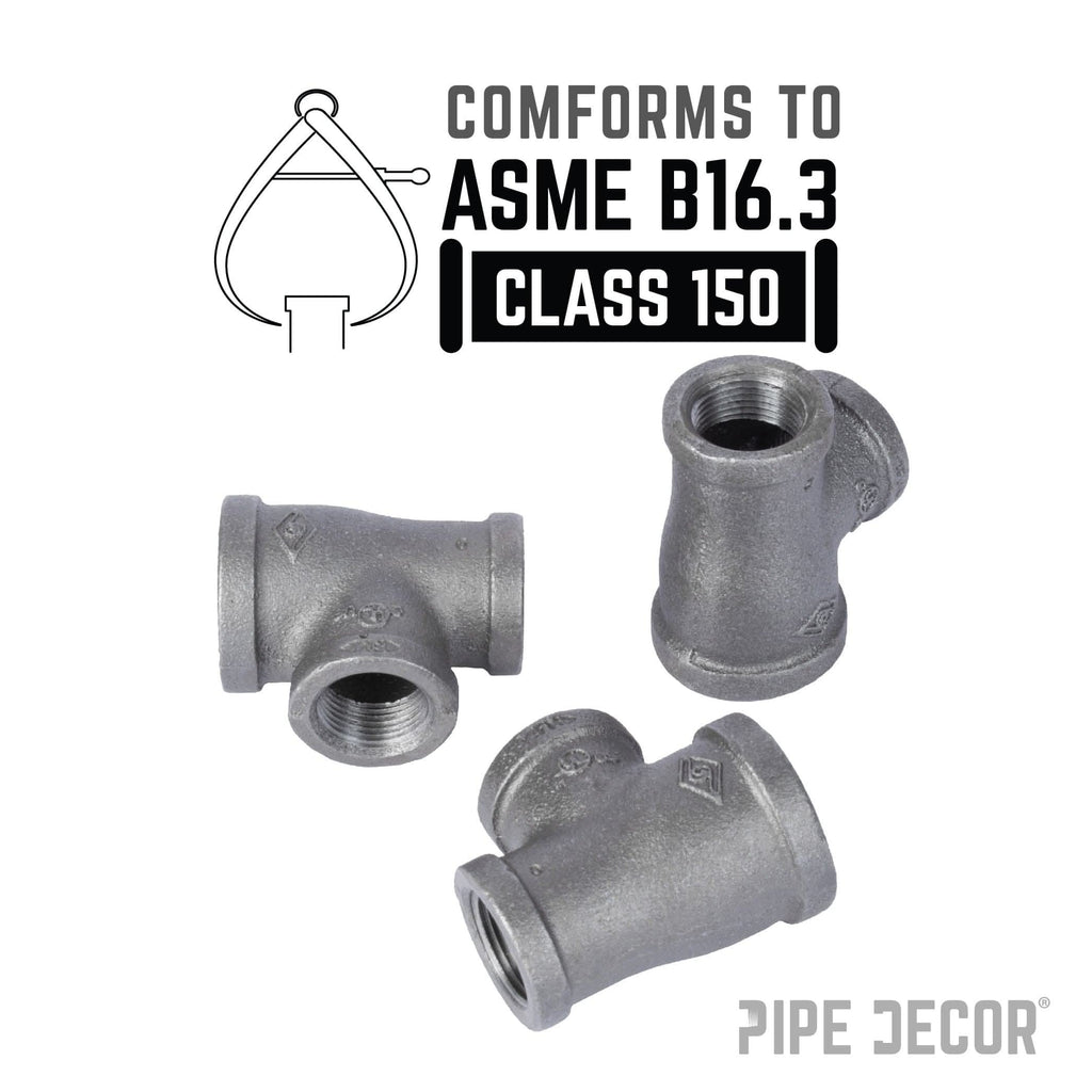1 in. x 3/4 in. x 3/4 in. Black Reducing Tee
