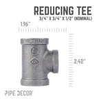 3/4 in. x 3/4 in. x 1/2 in. Black Reducing Tee