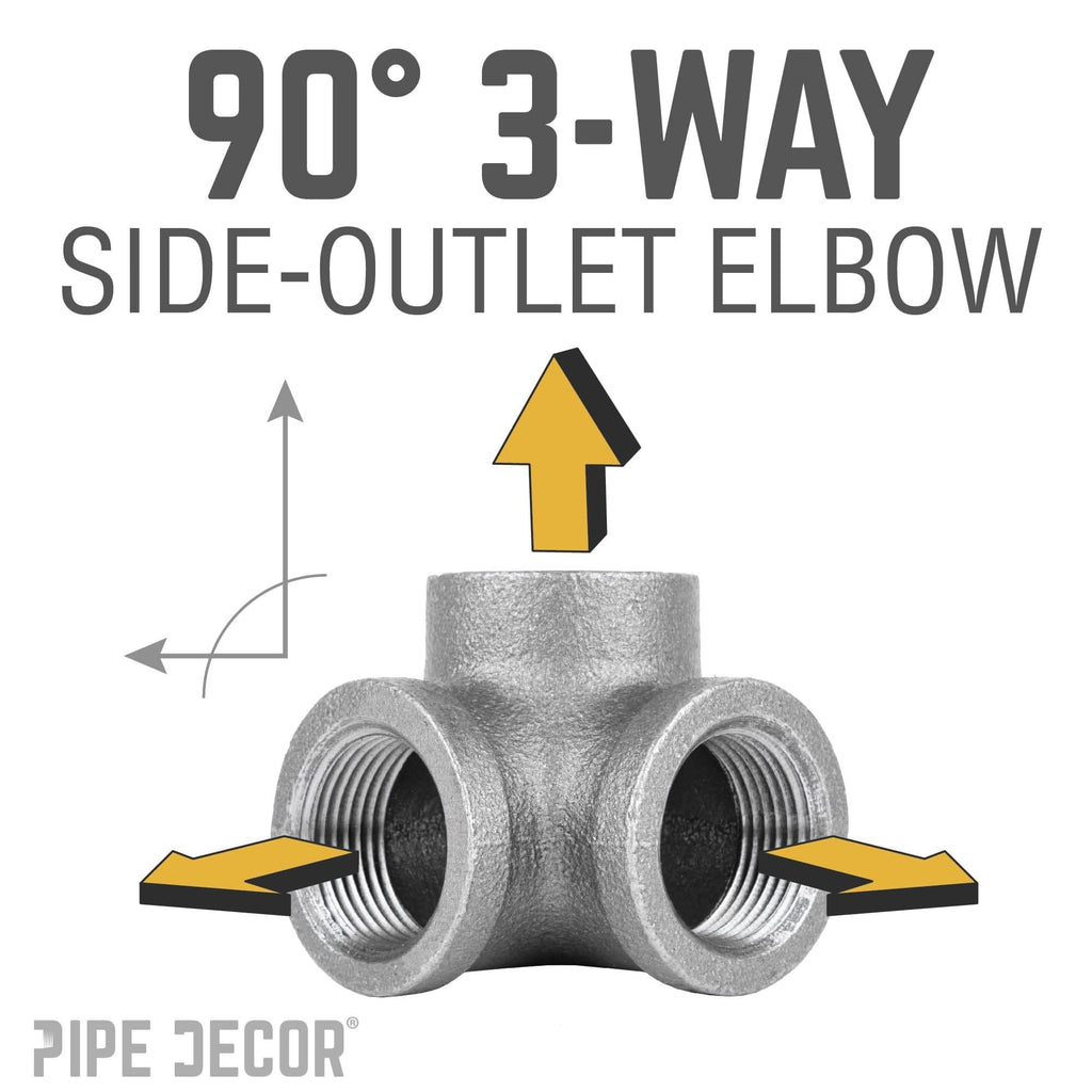 3/4 in. Black Side Outlet Elbow
