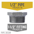 1 1/2 in. x 1/2 in. Black Bushing