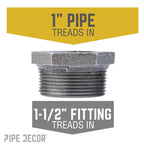 1 1/2 in. x 1 in. Black Bushing