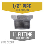1 in. x 1/2 in. Black Bushing