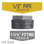 1 1/4 in. x 1/2 in. Black Bushing