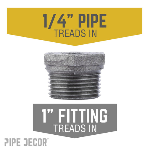1 in. x 1/4 in. Black Bushing