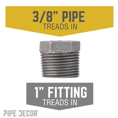 1 in. x 3/8 in. Black Bushing
