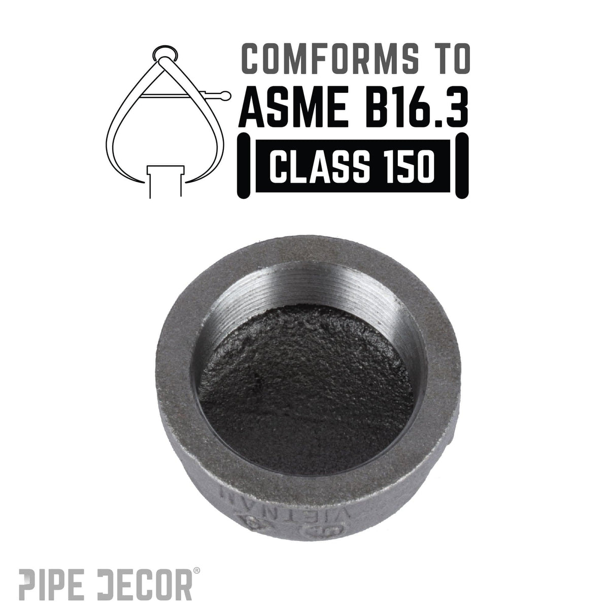 1 1/2 in. Black Cap