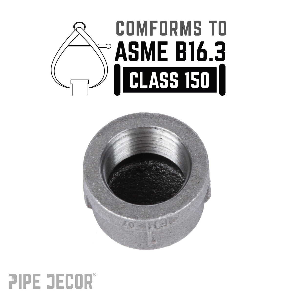 1 in. Black Cap