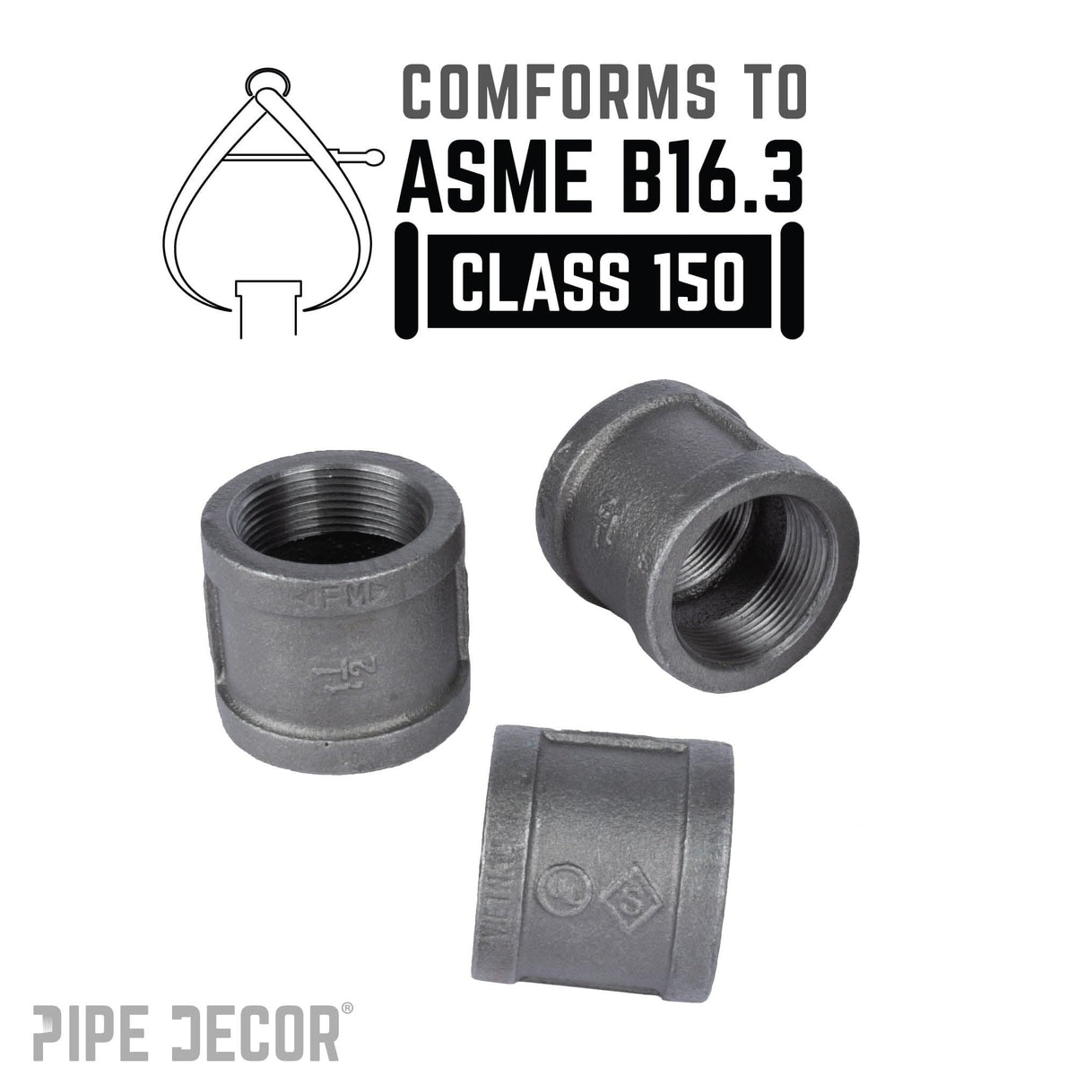 1 1/2 in. Black Coupling