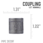 1/2 in. Black Coupling