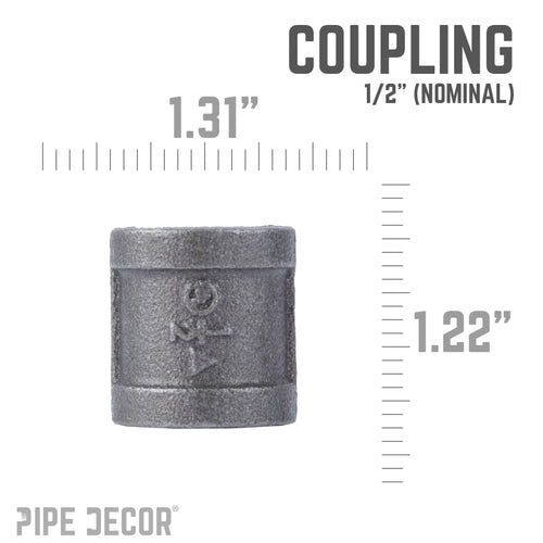 1/2 in. Black Coupling