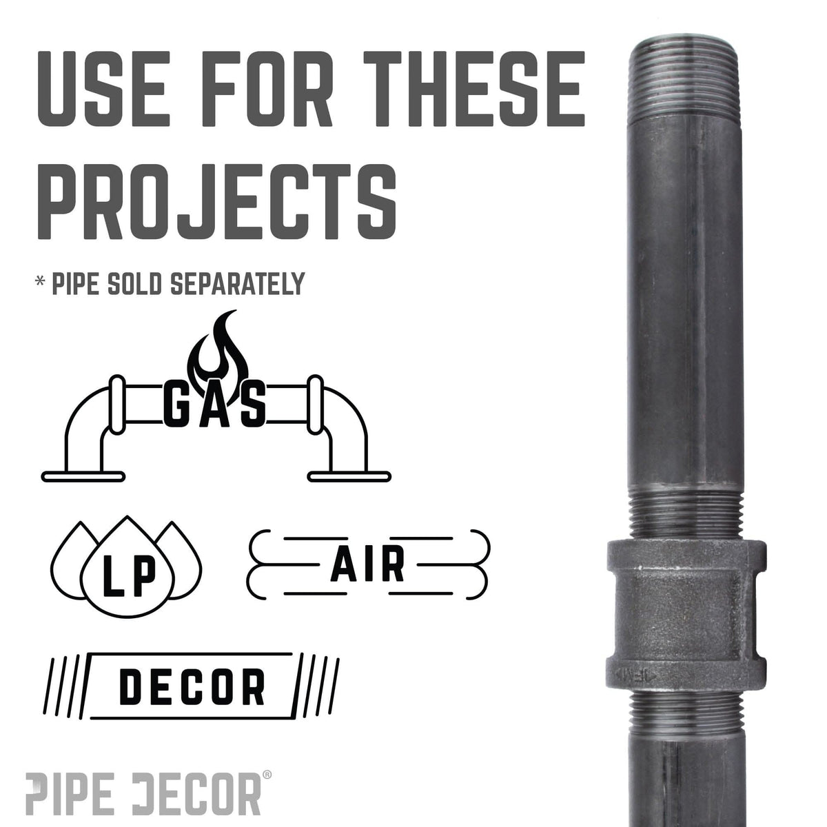 1/4 in. Black Coupling