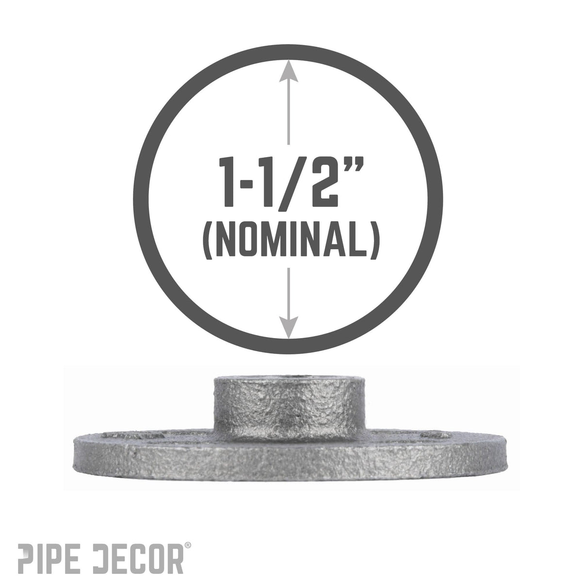 1 1/2 in. Black Floor Flange