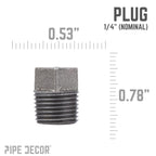 1/4 in. Black Plug