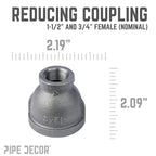 1 1/2 in. x 3/4 in. Black Reducing Coupling
