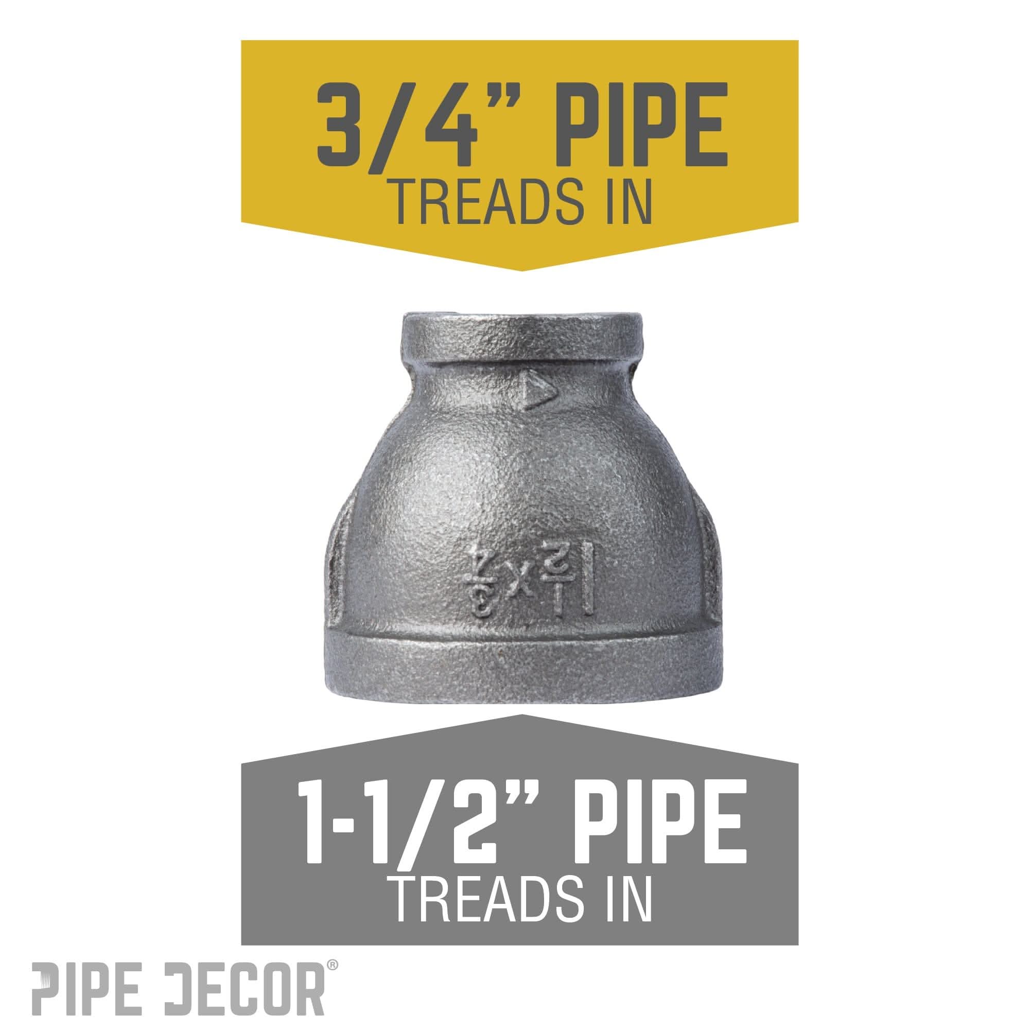 1 1/2 in. x 3/4 in. Black Reducing Coupling