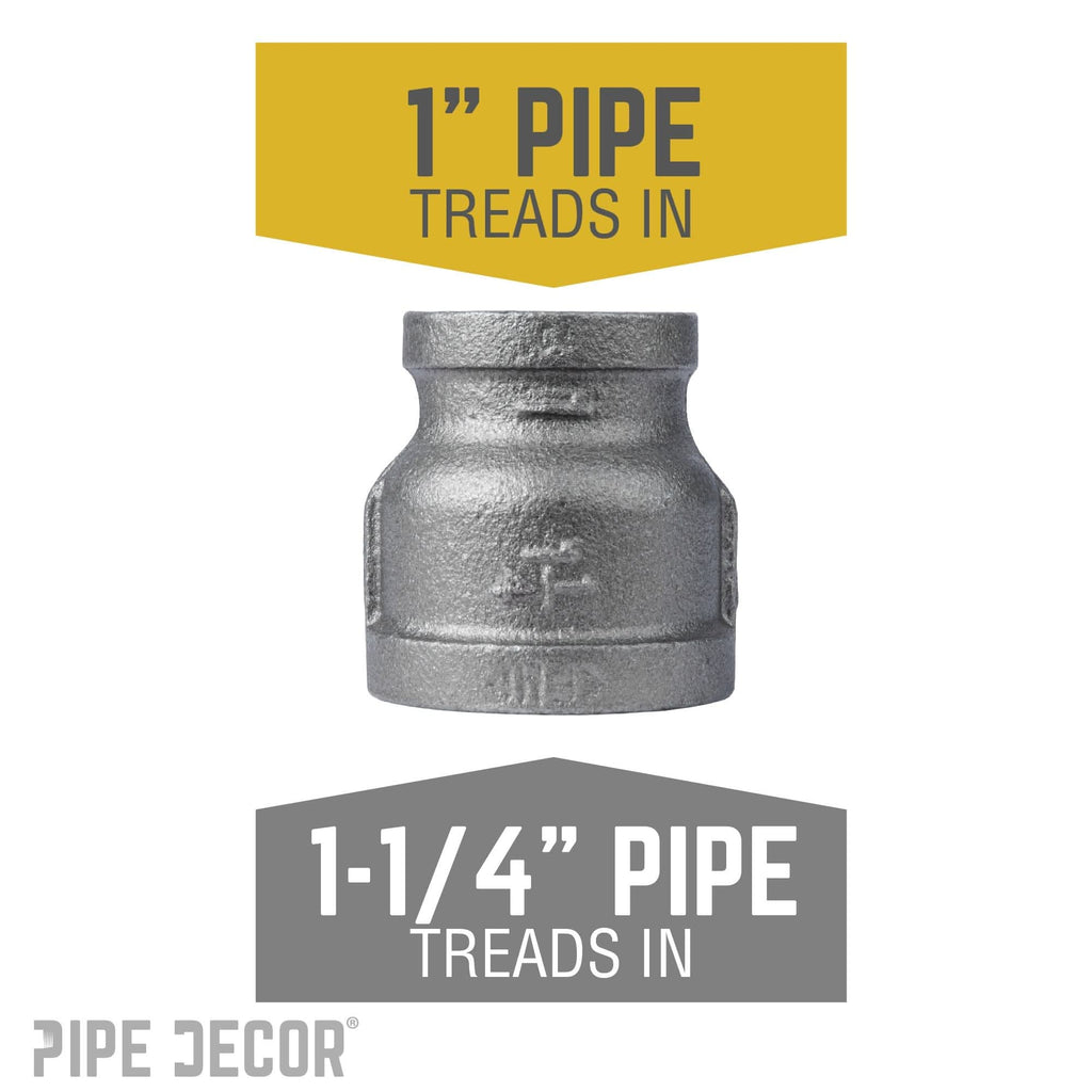1 1/4 in. x 1 in. Black Reducing Coupling