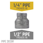 1/2 in. x 1/4 in. Black Reducing Coupling
