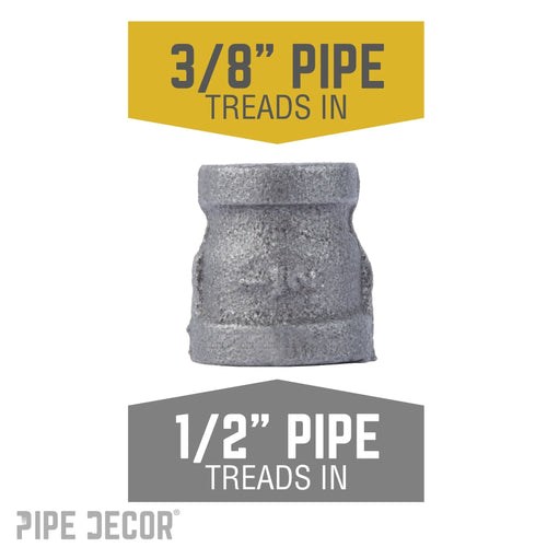 1/2 in. x 3/8 in. Black Reducing Coupling