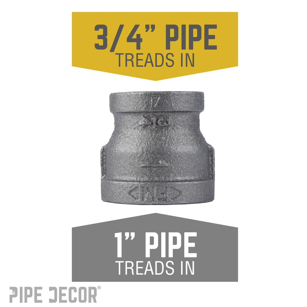 1 in. x 3/4 in. Black Reducing Coupling