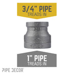 1 in. x 3/4 in. Black Reducing Coupling