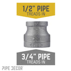 3/4 in. x 1/2 in. Black Reducing Coupling