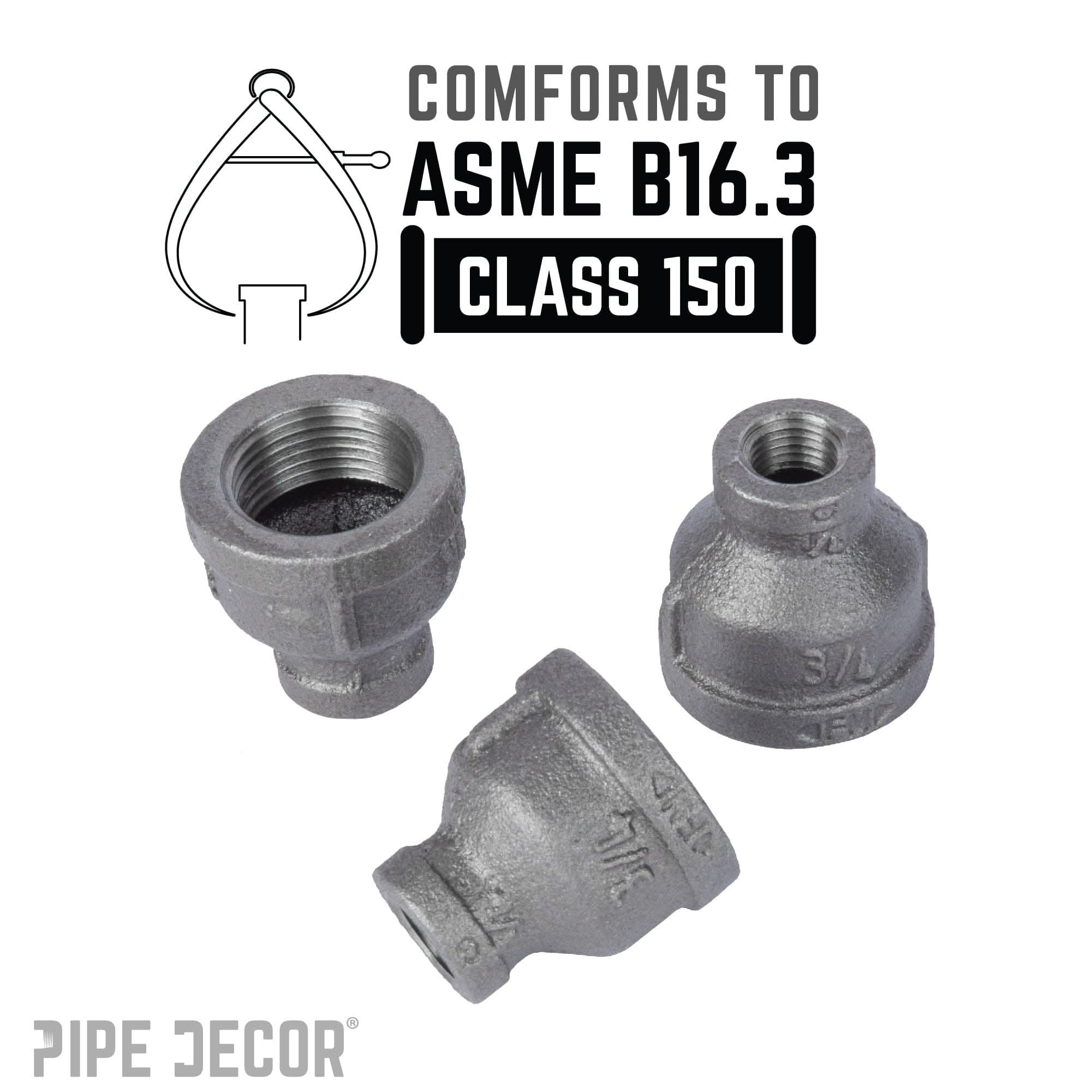 3/4 in. x 3/8 in. Black Reducing Coupling