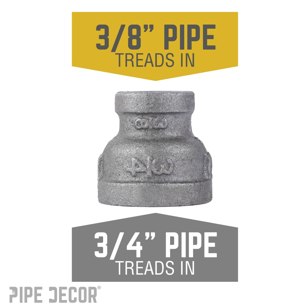 3/4 in. x 3/8 in. Black Reducing Coupling