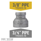 3/4 in. x 3/8 in. Black Reducing Coupling
