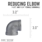 1 1/2 in. x 1 1/4in. Black Reducing Elbow