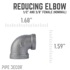 1/2 in. x 3/8 in. Black Reducing Elbow