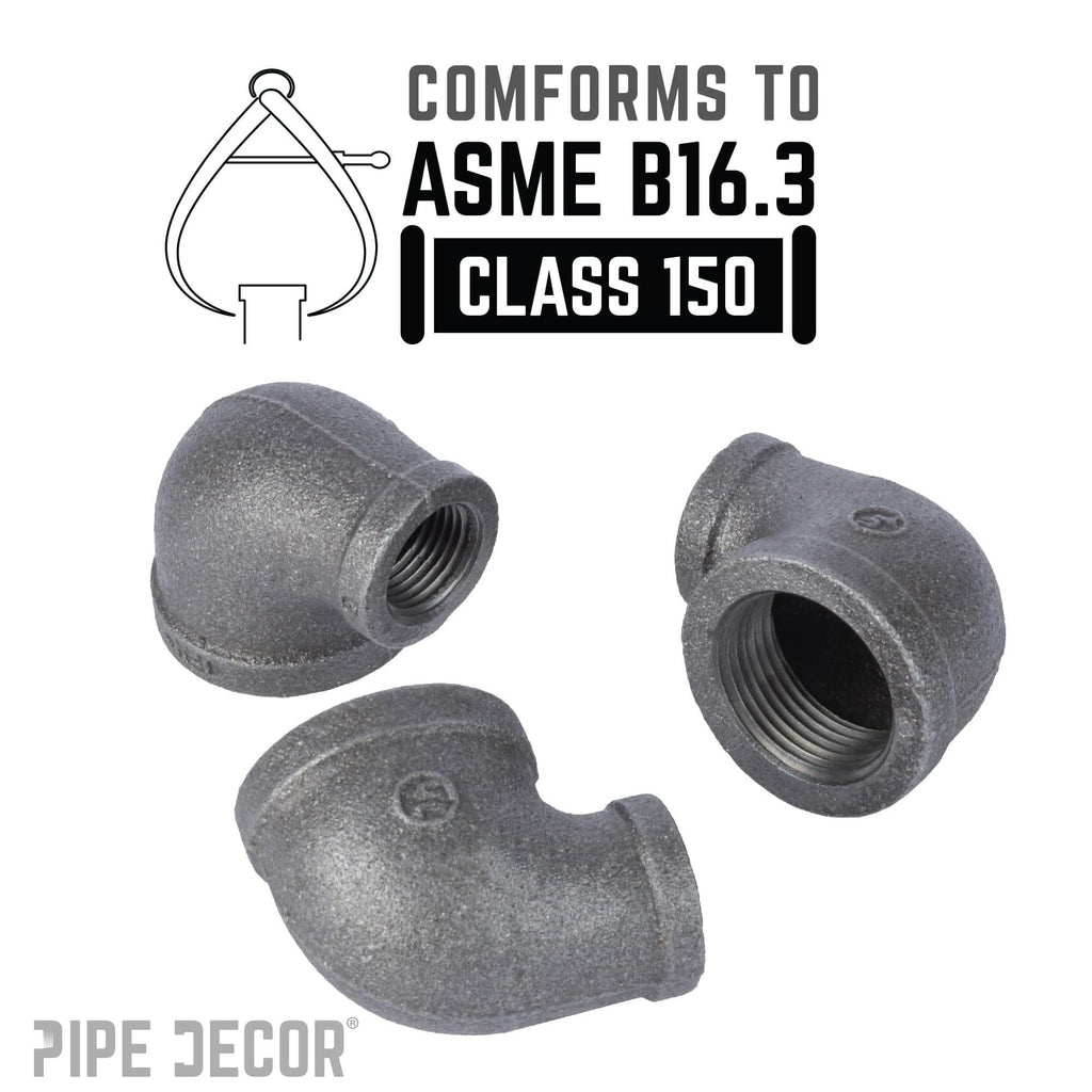 2 in. x 1 in. Black Reducing Elbow