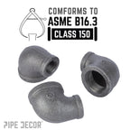 2 in. x 1 in. Black Reducing Elbow