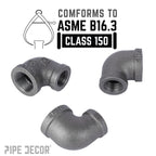 3/4 in. x 3/8 in. Black Reducing Elbow