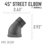 1 in. Black 45 Degree Street Elbow