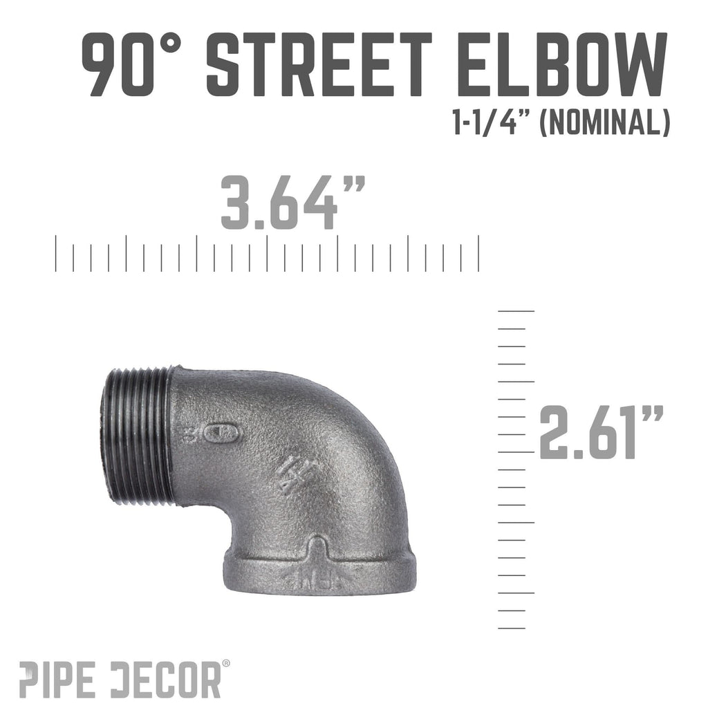1 1/4 in. Black 90 Degree Street Elbow
