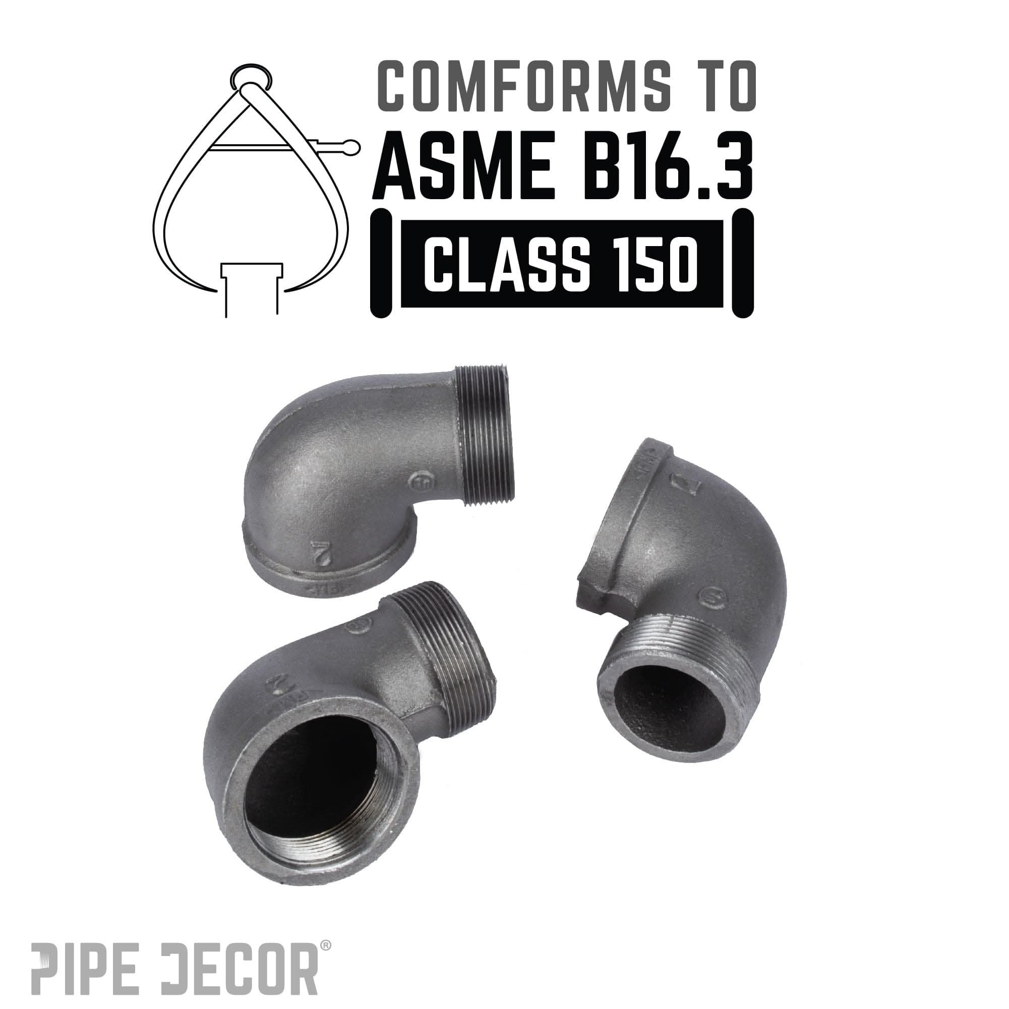 2 in. Black 90 Degree Street Elbow