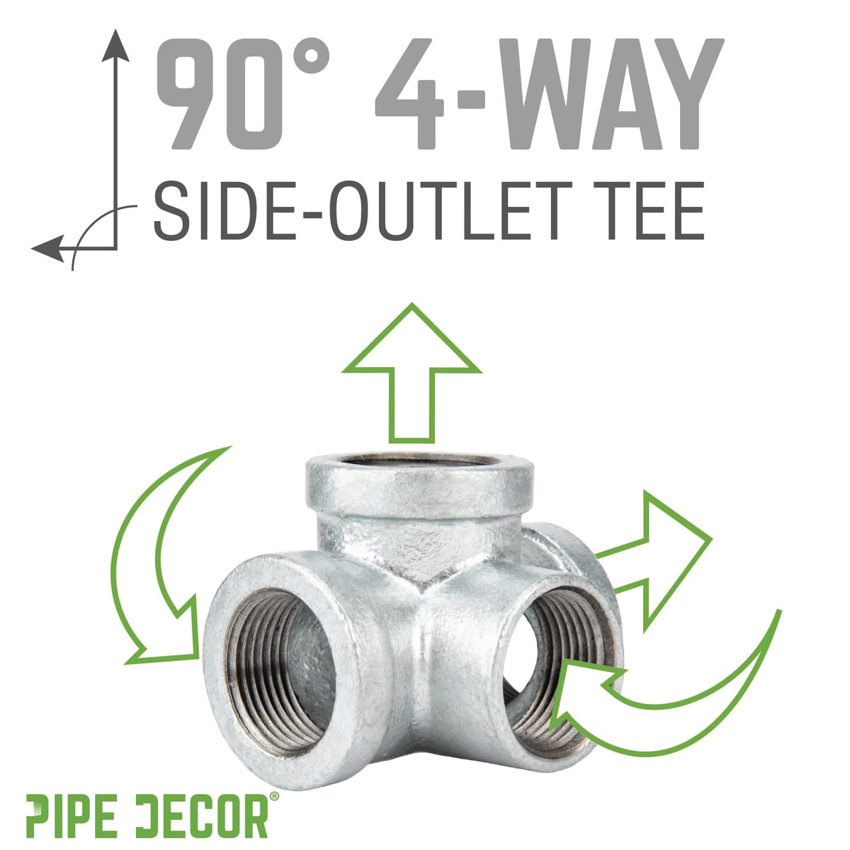 1 1/4 in. Galvanized Iron Side Outlet Tee