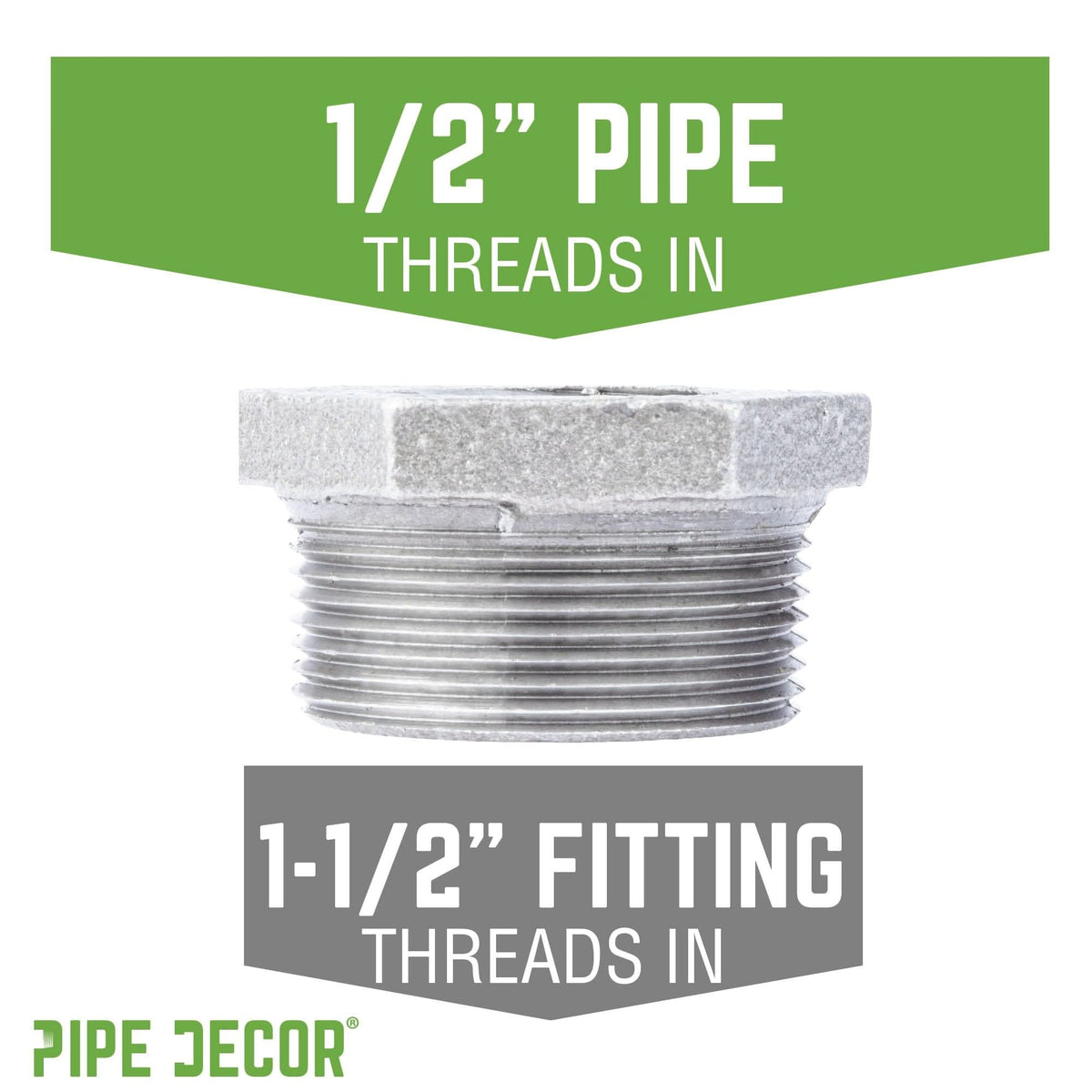 1 1/2 in. x 1/2 in. Galvanized Iron Bushing
