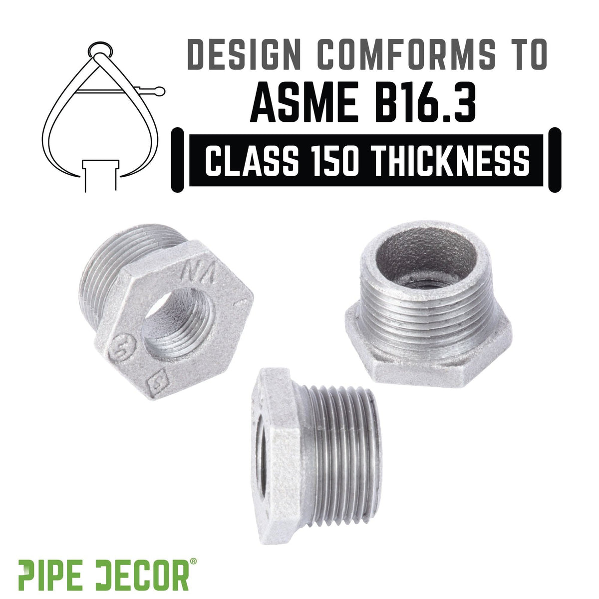 1 1/2 in. x  3/4 in. Galvanized Iron Bushing