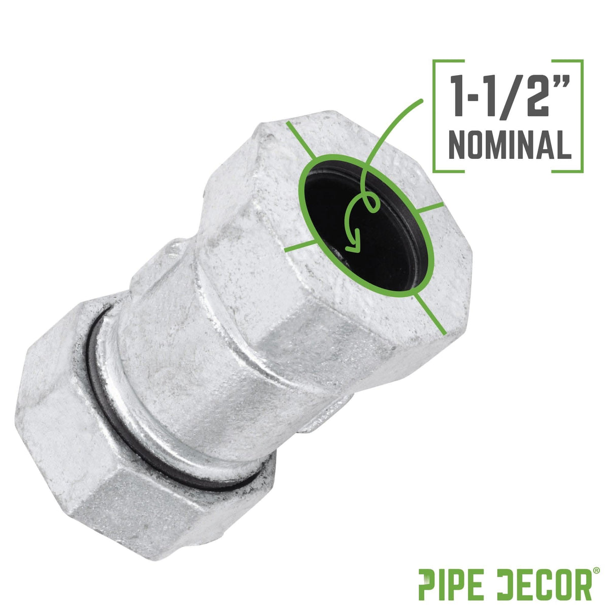 1 1/2 in. Galvanized Iron Compression Coupling