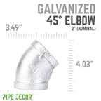 2 in.  Galvanized Iron 45 Degree Elbow