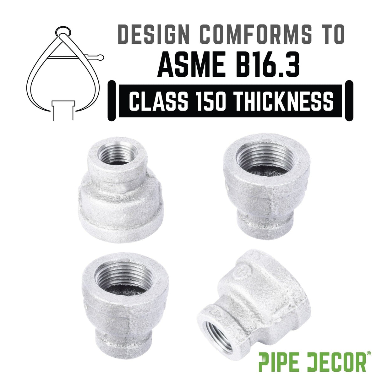 1 in. x  3/8 in. Galvanized Iron Reducing Coupling