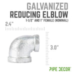 1 1/2 in. x 1 in. Galvanized Iron Reducing Elbow