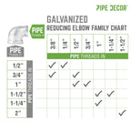 1 in. x 1/2 in. Galvanized Iron Reducing Elbow