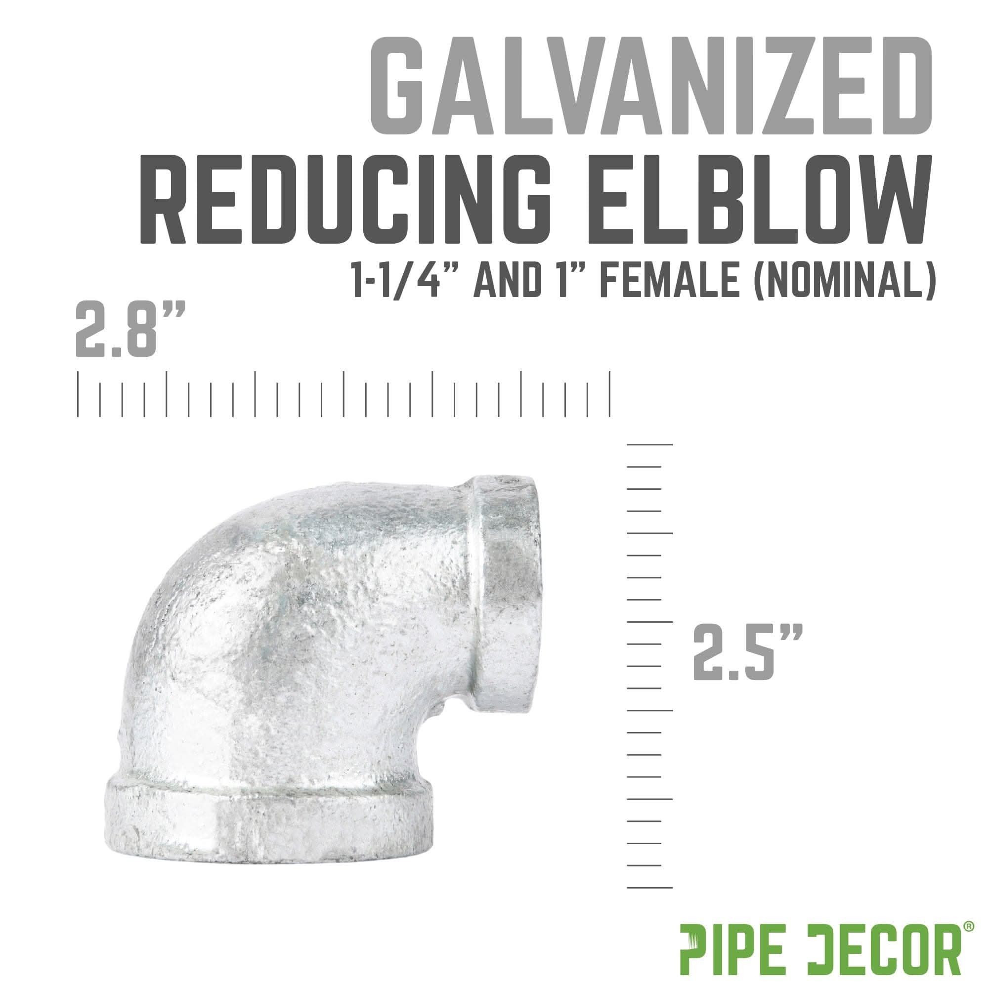 1 1/4 in. x 1 in. Galvanized Iron Reducing Elbow